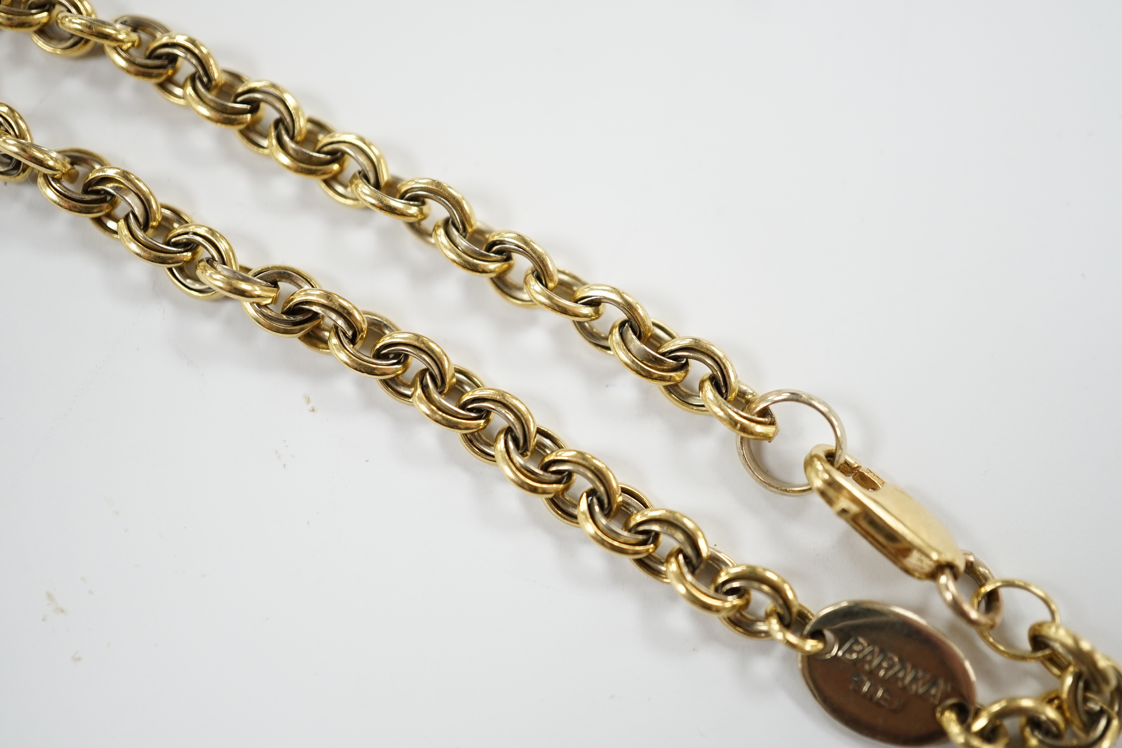 An Italian 750 yellow metal bracelet, 18cm, 11.7 grams.